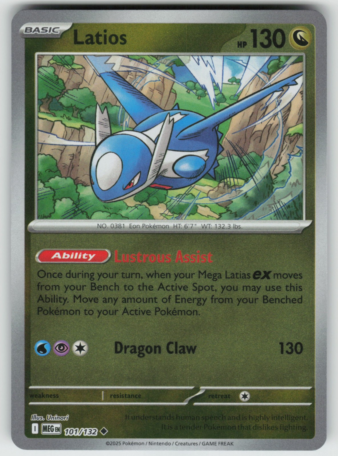 Pokemon Latios Uncommon Reverse Holo ME01: Mega Evolution 101/132 NM
