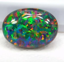 10.00 Ct Natural Ethiopian Black Opal, 3D Rainbow Multi-Fire, Certified Gemstone