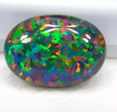 #ad 10.00 Ct Natural Ethiopian Black Opal 3D Rainbow Multi Fire Certified Gemstone $19.55