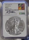 2022  US Silver Eagle  NGC MS70 Gaudioso Signed