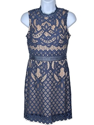 NEW Francesca's Mi Ami Love Lace Cut Out Melania Blue Mini Dress XXS Party