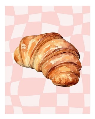 Charming Croissant Poster Wall Art for Kitchen or Cafe Decor
