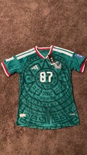 adidas Mexico National Team Beltran #87 Soccer Jersey L Green Climacool