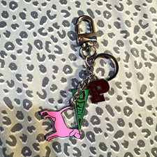 Enamel Heart Charm Keychain w/ Lobster Clasp  Key Ring, Detachable Metal
