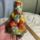 Vintage Chein UNCLE WIGGLY Rabbit Eating Carrot Tin Litho Mechanical Bank Toy