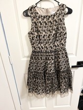 Red Valentino Size 40 Silk Embroidered Tulle Mini Dress Sleeveless Cocktail