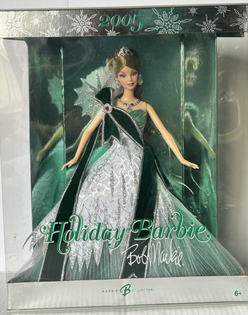 2005 Holiday Barbie Special Edition Bob Mackie- Green Dress H8583