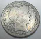 1901 S * SILVER Barber HALF DOLLAR * As Seen *USA Only Please FREE SHIP