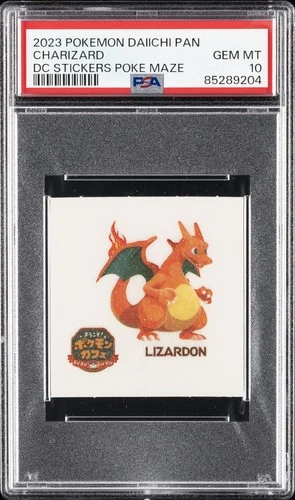 2023 POKEMON DAIICHI PAN DECO CHARACTER STICKERS CHARIZARD PSA 10