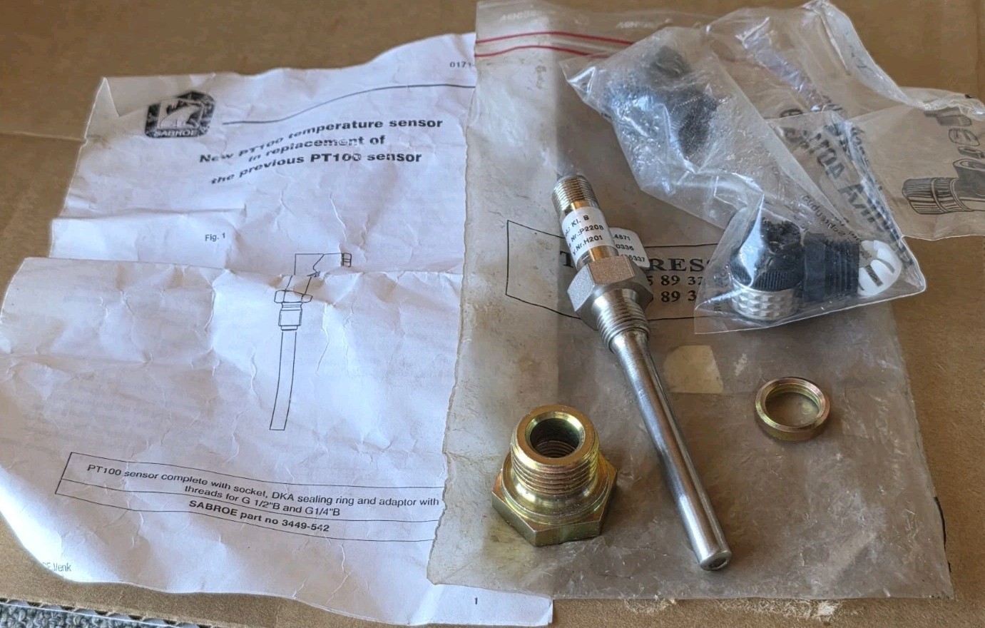 SABROE PT100 PART NUMBER : 3449542 JOHNSON CONTROLL TYPE NR: P2208 FOR SMC100MK4