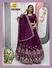 Women's Trendy Deisgner Party Wear Wedding Look Embroidered LEHENGHA CHOLI Dupat