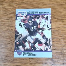 Pro Set Alan Page #86 Minnesota Vikings 1990 Super Bowl XXV NFL Card