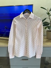 Loro Piana Miami Stiped 100 Linen Button Up Shirt Women's Size 42