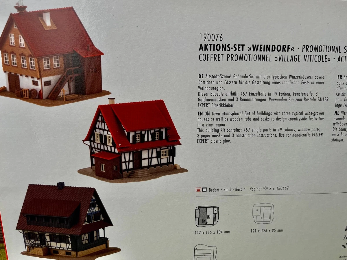 Faller H0 190076 Aktions Set Weindorf Altstadt 3 Facherkhäuser Gebäude OVP