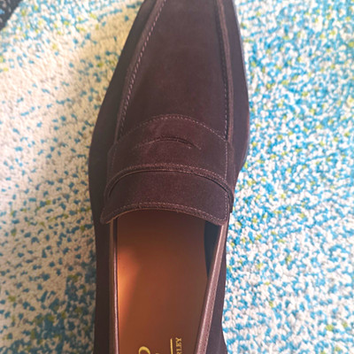 George Cleverley Men s Suede Monk Strap Dress Shoes Brown 10.5 M England
