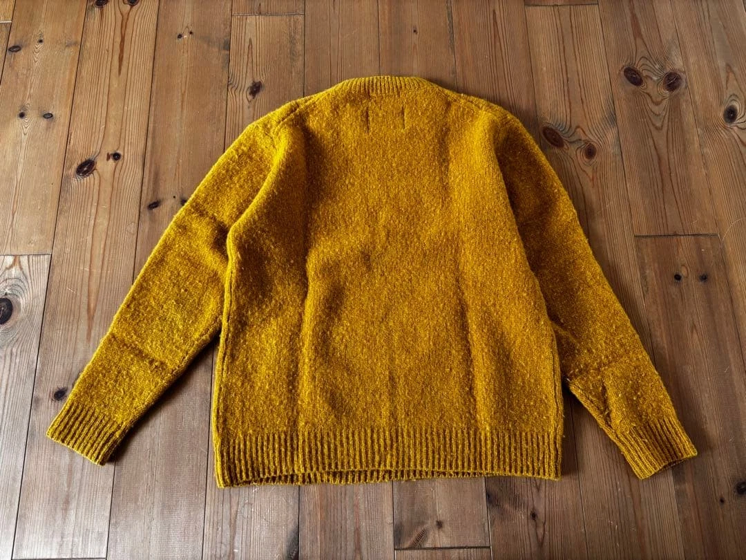 JOURNAL STANDARD x Jamieson's 100% Shetland Wool Sweater Mustard Yellow L - product detail image 2