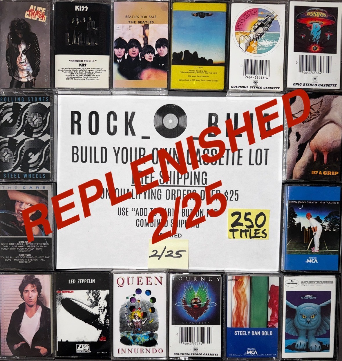 $1 and UP ARENA ROCK VAN HALEN PINK FLOYD RUSH ZEP BUILD YOUR LOT CASSETTE TAPES