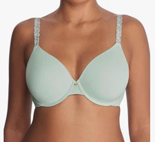 Natori 32G Pure Luxe Full Fit T-Shirt Bra NWOT 732080 Mint w/ Gray