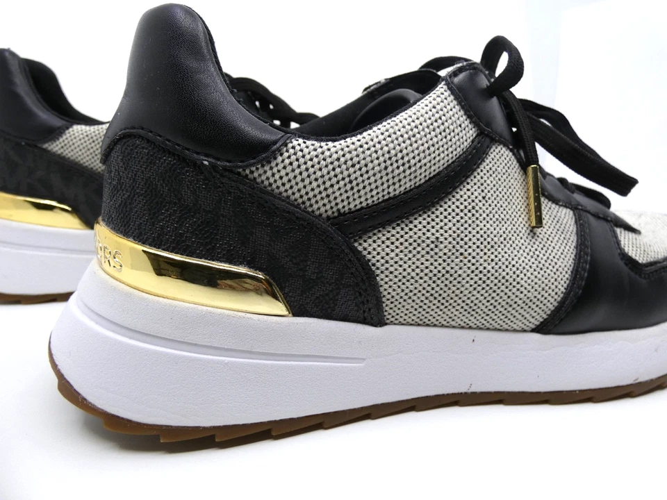 Michael Kors Women's Black/Gold/Brown Monogram Trainer Designer Sneakers Sz 9 M - Image 3 of 4