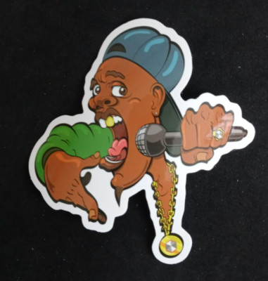 Hip Hop Rapper Sticker 3.18'' X 2.75''