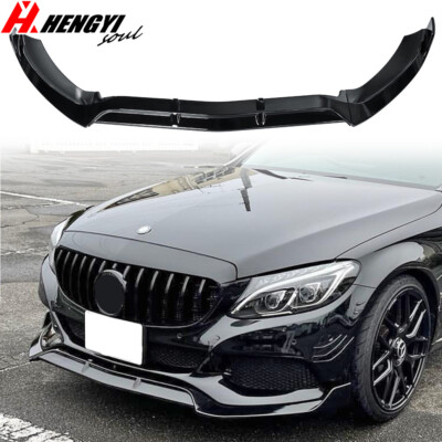 Für Mercedes C-Klasse W205 AMG 2015-2018 Frontlippe Spoiler Sport Glanz Schwarz