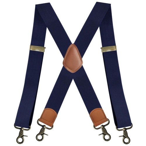 Bretelle Vintage Uomo Resistenti 4 Ganci a Scatto per Cintura Regolabile X Schienale Nuove - Foto 22 di 28