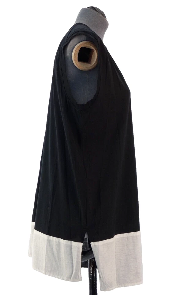 Jil Sander Minimalist Top size M Black & White Tunic 100% Cotton  Italy Made - Image 4 of 4