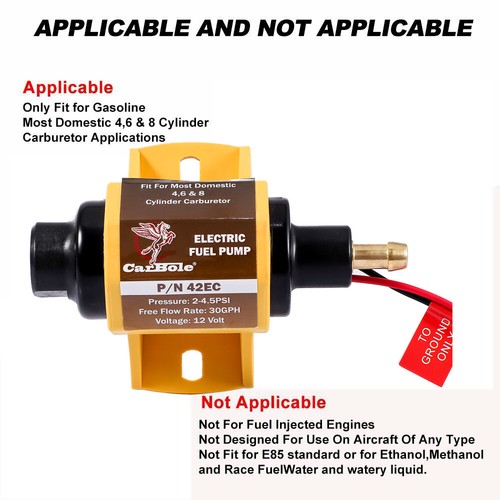 17301 For Edelbrock Micro In-Line Electric Fuel Pump 38 GPH 7 PSI Max Gas/E85 US - Picture 2 of 13