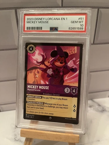Disney Lorcana Mickey Mouse Wayward Sorcerer 51/204 Non-Foil - PSA 10 GEM MT
