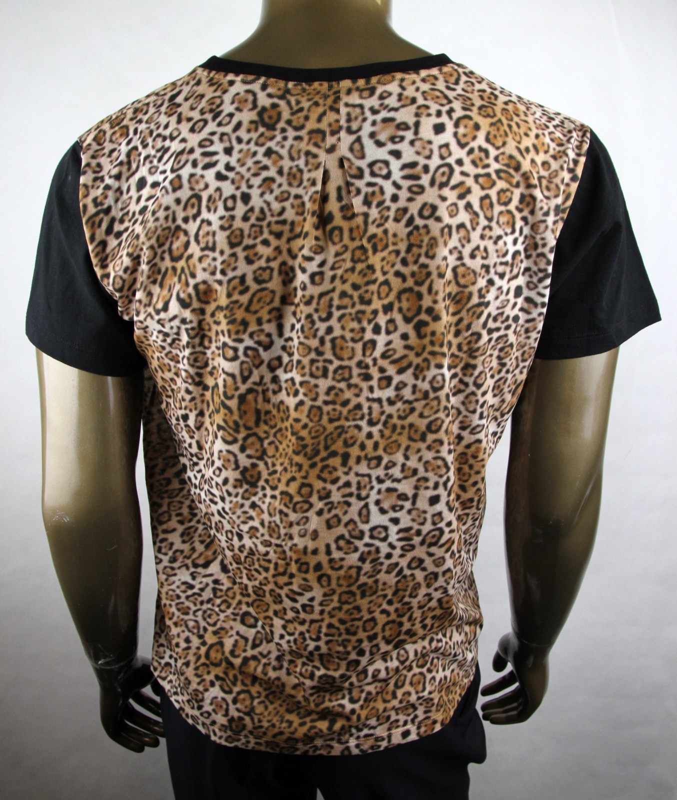 T shirt girocollo Saint Laurent $590 nuova stampa leopardata M 440623 1165