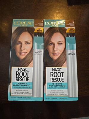 2 Pc L'Oreal Magic Root Rescue, Permanent Hair Color, 6 Light Brown (L20)