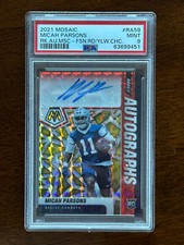 2021 Mosaic Micah Parsons RK. Auto Mosaic Fusion Red/Yellow Choice #RA59 PSA 9