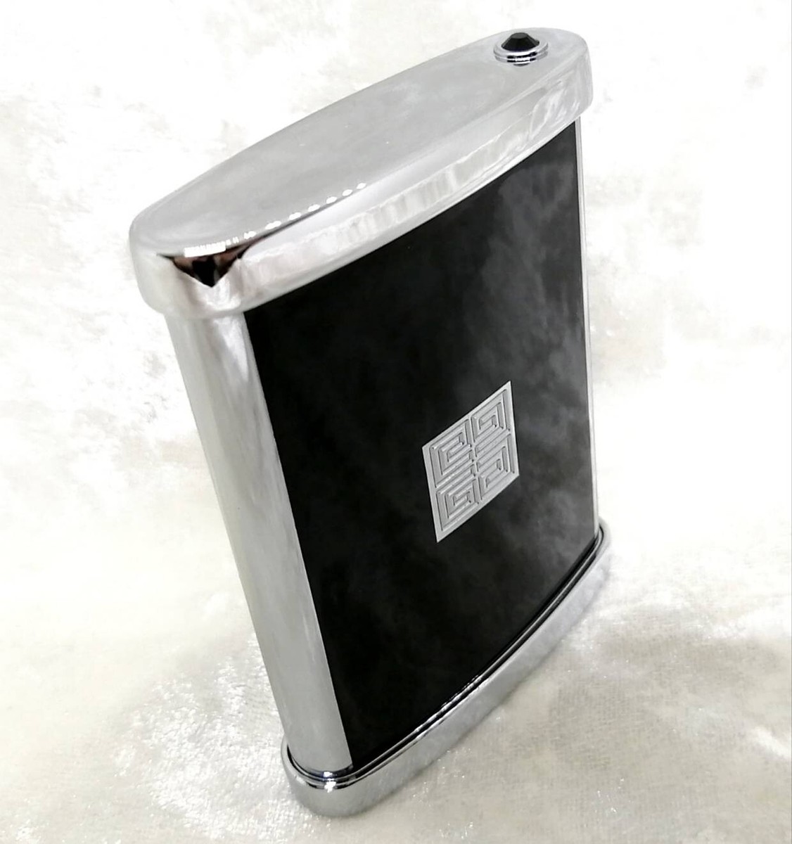 GIVENCHY Black Silver Tone Cigarette Portable Compact Pocket