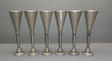 6 Zinn Cocktail / Aperitif / Schnaps Gl&auml;ser - signiert