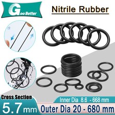 Metric Nitrile Rubber NBR O Ring Seals 5.7mm Cross Section 8.6mm-668mm ID