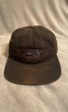 Nike SB Skateboard All Black Swoosh Logo Snapback Hat Adjustable Baseball Cap