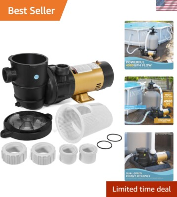 #ad 1.5HP Variable 2 Speed Swimming Pool Pump High Flow Above Ground Swimming Pum...