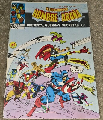 1 Rare HTF Vintge Secret Wars 12 MX Hombre Araña 17 1985 Variant UNRELEASED U.S.