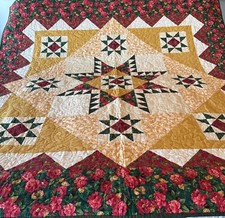 Handmade Cotton Patchwork QUILT Complete 69"X68"