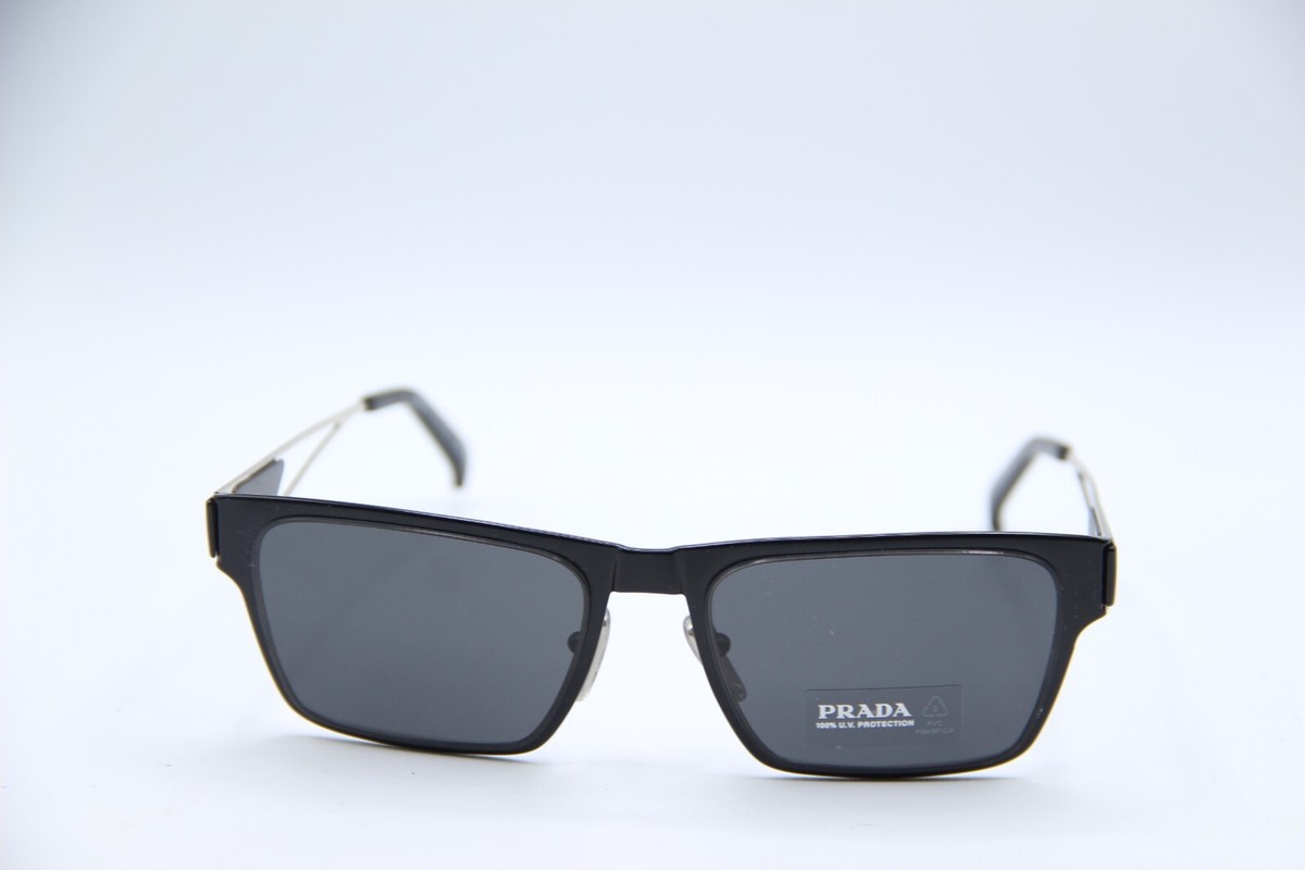 NEW PRADA SPR 71Z 1BO-5S0 BLACK SILVER AUTHENTIC SUNGLASSES NEW PRADA SPR 71Z 1BO-5S0 BLACK SILVER AUTHENTIC SUNGLASSES