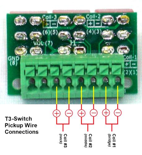 T3 Pickup Switch Upgrade = 13 Pickup Tones On SSS or HS Electric Guitar or Bass - Picture 2 of 5