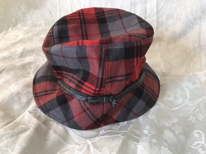 red plaid bucket hat