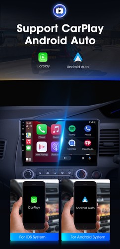 8+256GB For Honda Civic 2006-2011 Android14 Car Stereo CarPlay GPS Head Unit AHD - Picture 6 of 18