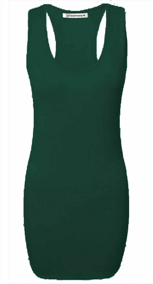 Janisramone Femmes Dames Nouveau Muscle Arrière Racer Sans manches Bodysuit Stretch Leotard Gilet T-shirt Haut