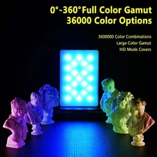 YC Onion Waffle RGB Led Video Light On-Camera Fill Light Panel 3200-6200K 360°