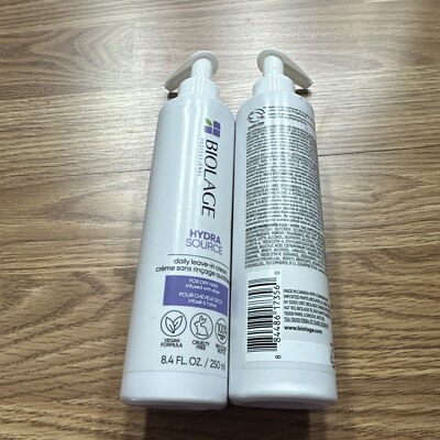 2x Biolage Hydrasource Daily Leave in Cream Vegan Formula Cruelty Free 8.4 Oz