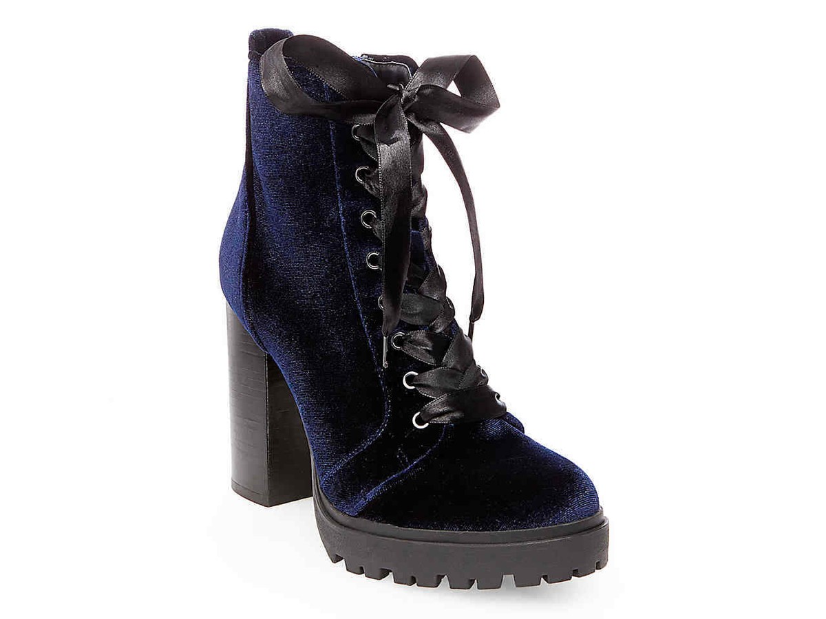 Steve Madden Blue Suede Dress Boots Steve Madden Avenue velvet ankle boots - Blue|AVENUEBLUEVELVET main image 4