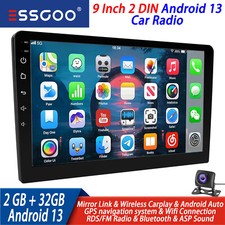 2+32GB Double 2 Din 9 Inch Touch Screen Carplay Car Stereo Radio FM GPS Camera