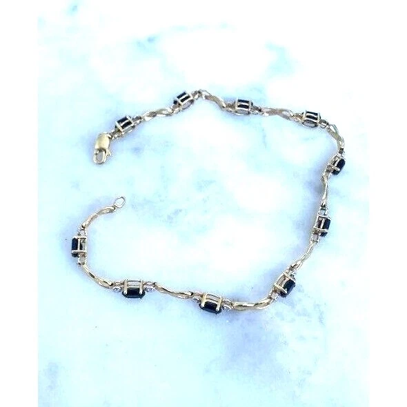 黄金 ONYX 和钻石网球手链天空 — 第 2/4 张图片