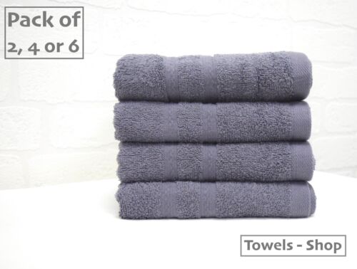 Pack of 2, 4 or 6 Grey Hand Towels Set Bathroom 100% Cotton Egyptian Quick Dry - 第 1/2 張圖片
